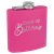 6 oz. Matte Pink Powder Coated Laserable Stainless Steel Flask — supplier item before personalization