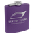6 oz. Matte Purple Powder Coated Laserable Stainless Steel Flask — supplier item before personalization