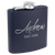 6 oz. Matte Navy Blue Powder Coated Laserable Stainless Steel Flask — supplier item before personalization