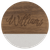 4" Acacia with White Marble Accent Round Coaster — supplier item before personalization