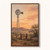 West Texas ranch windmill artwork in a pecan framed canvas — illustrative artwork