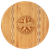 11 3/4" Round Bamboo Cutting Board with Butcher Block Inlay — supplier item before personalization