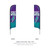 Feather Convex Flag - Flag + Pole — illustrative double-sided front and back example; one product shown from two viewing directions. Example custom artwork • Configuration may vary.