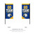Rectangle Flag - Flag + Pole — illustrative double-sided front and back example; one product shown from two viewing directions. Example custom artwork • Configuration may vary.
