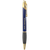 Gloss Blue Brass Ballpoint Pen with Gripper — supplier item before personalization