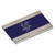 3 3/4" x 2 1/2" Blue Laserable Business Card Holder — supplier item before personalization