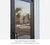 Glass door hours & lettering — application example only; shown vinyl finish may differ. Not a verified material sample of this product.