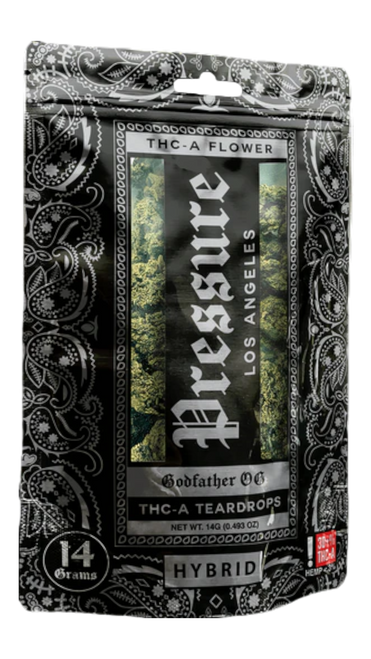 Pressure THC-A Teardrops Flower | 14 Grams | Hybrid | Godfather OG