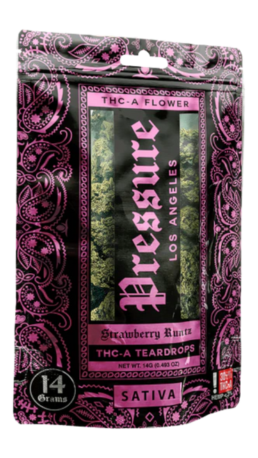 Pressure THC-A Teardrops Flower | 14 Grams | Sativa | Strawberry Runtz