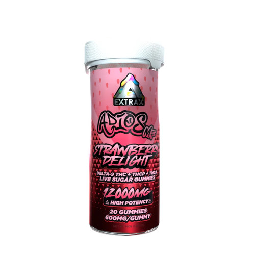 Delta Extrax - Adios MF - THCa Live Sugar Gummies - 12000mg - Strawberry Delight