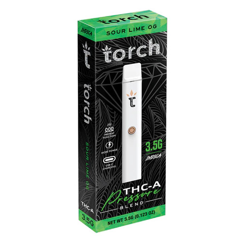 Torch Pressure Blend THCA Disposable Vape Pen | 3.5G | Indica | Sour Lime OG