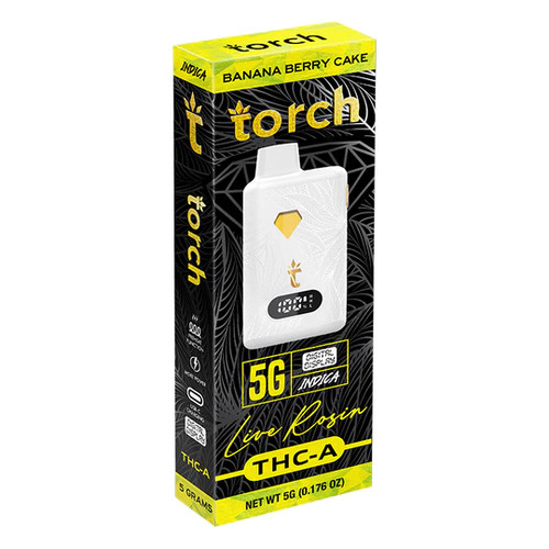 Torch Live Rosin THCA Disposable Vape Pen | 5G | Banana Berry Cake | Indica