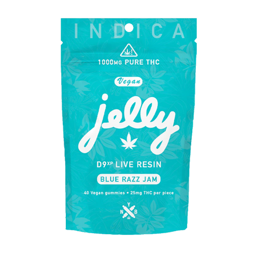 Jelly D9XP Live Resin Gummies | 1000MG THC | Vegan | Blue Razz Jam