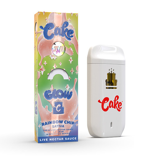 Cake Glow THC-A Disposable Vape Pen | 3G | Rainbow Chip