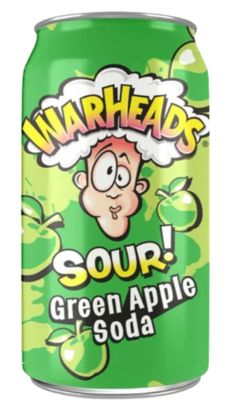 Warheads Sour Soda | 12fl oz | Green Apple