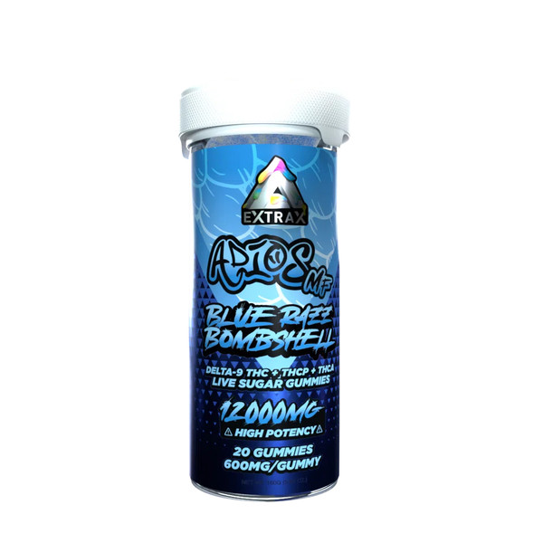 Delta Extrax - Adios MF - THCa Live Sugar Gummies - 12000mg - Blue Razz Bombshell