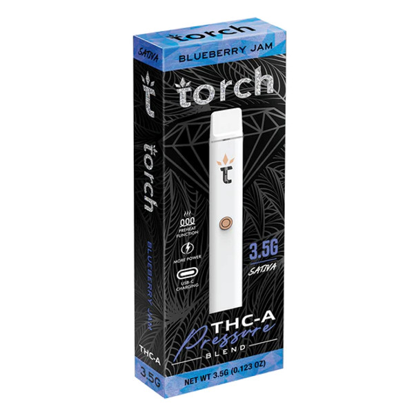 Torch Pressure Blend THCA Disposable Vape Pen | 3.5G | Sativa | Blueberry Jam