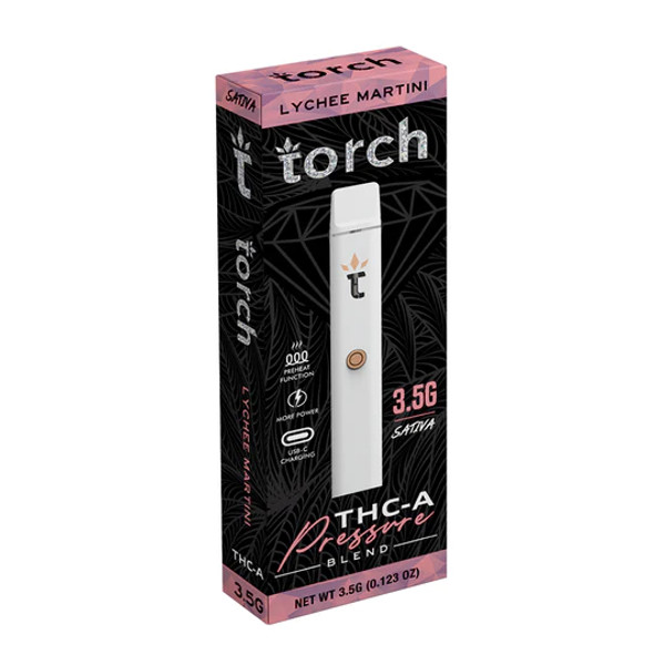 Torch Pressure Blend THCA Disposable Vape Pen | 3.5G | Sativa | Lychee Martini