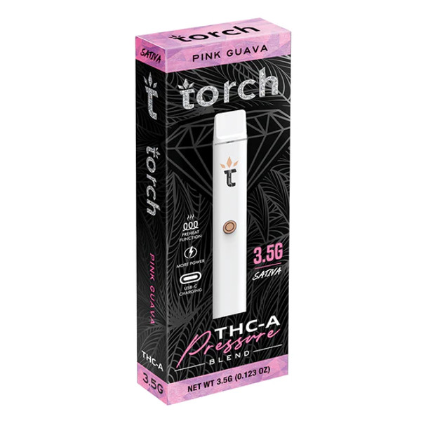 Torch Pressure Blend THCA Disposable Vape Pen | 3.5G | Sativa | Pink Guava