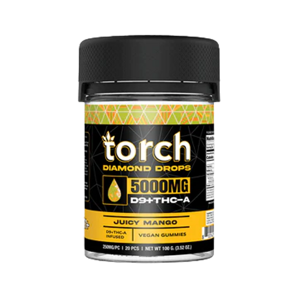 Torch Diamond Drops D9 + THC-A Gummies | 20 CT | 5000MG | Juicy Mango