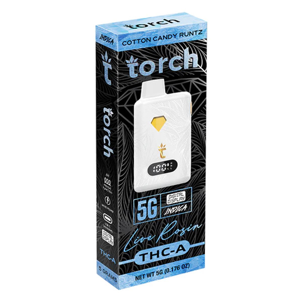 Torch Live Rosin THCA Disposable Vape Pen | 5G | Cotton Candy Runtz | Indica