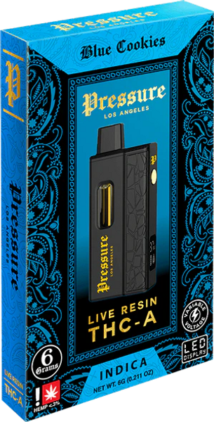 Pressure THC-A Disposable Vape | 6 Grams | Blue Cookies | Indica