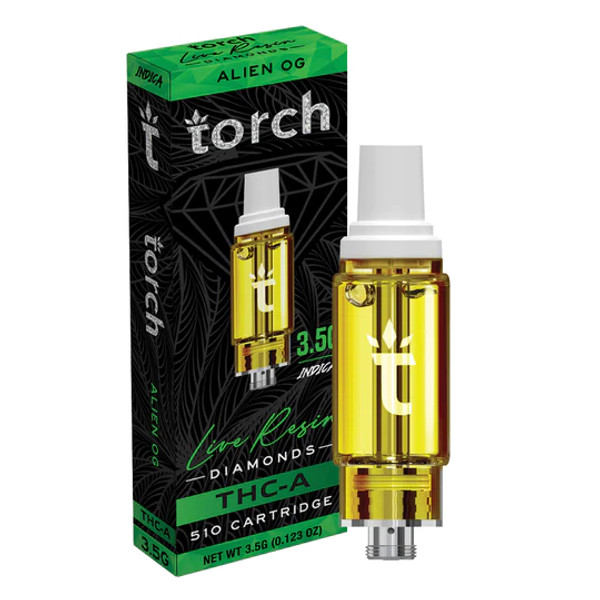 Torch Live Resin Diamonds Cartridges | 3.5G | Alien OG | Indica