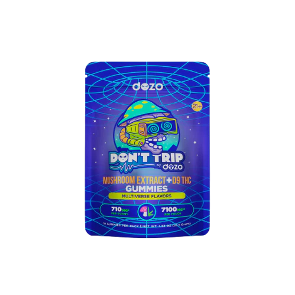 DOZO Dont Trip Mushroom Extract + D9 THC Gummies | 7100MG | 10 Pieces | Multiverse