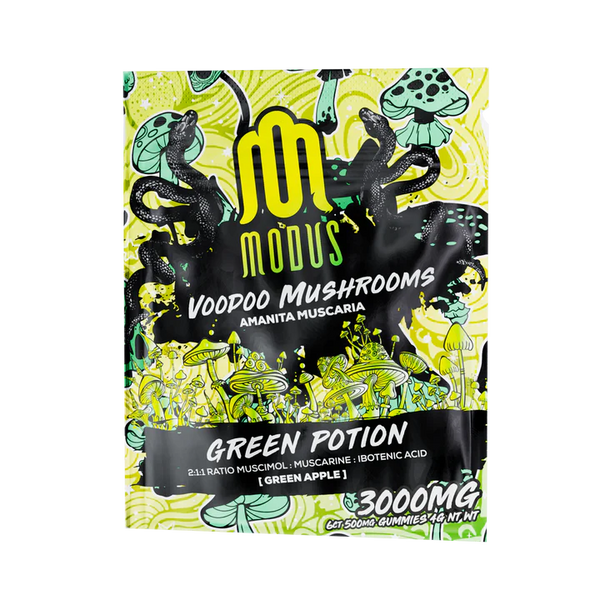 Modus VooDoo Mushroom Gummies | 3000MG | 6 Count | Green Potion