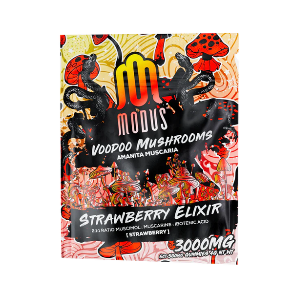 Modus VooDoo Mushroom Gummies | 3000MG | 6 Count | Strawberry Elixir
