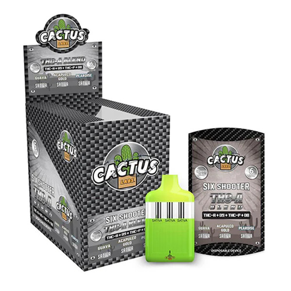 Cactus Labs Six Shooter THC-A Blend Disposable Vape Pen | 6 Grams | Guava - Acapulco Gold - Pearadise