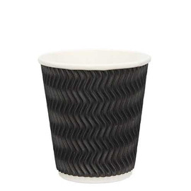Coffee Cup 12oz Ripple Double Wall Black 500pcs
