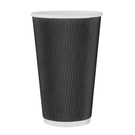 Coffee Cup 16oz Ripple Double Wall Black 500pcs