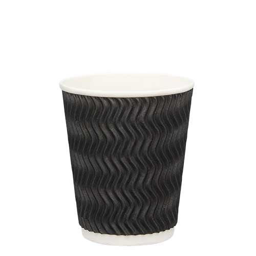 Coffee Cup 8oz Ripple Double Wall Black 500pcs Coffee Cup 8oz Ripple Double Wall Black 500pcs