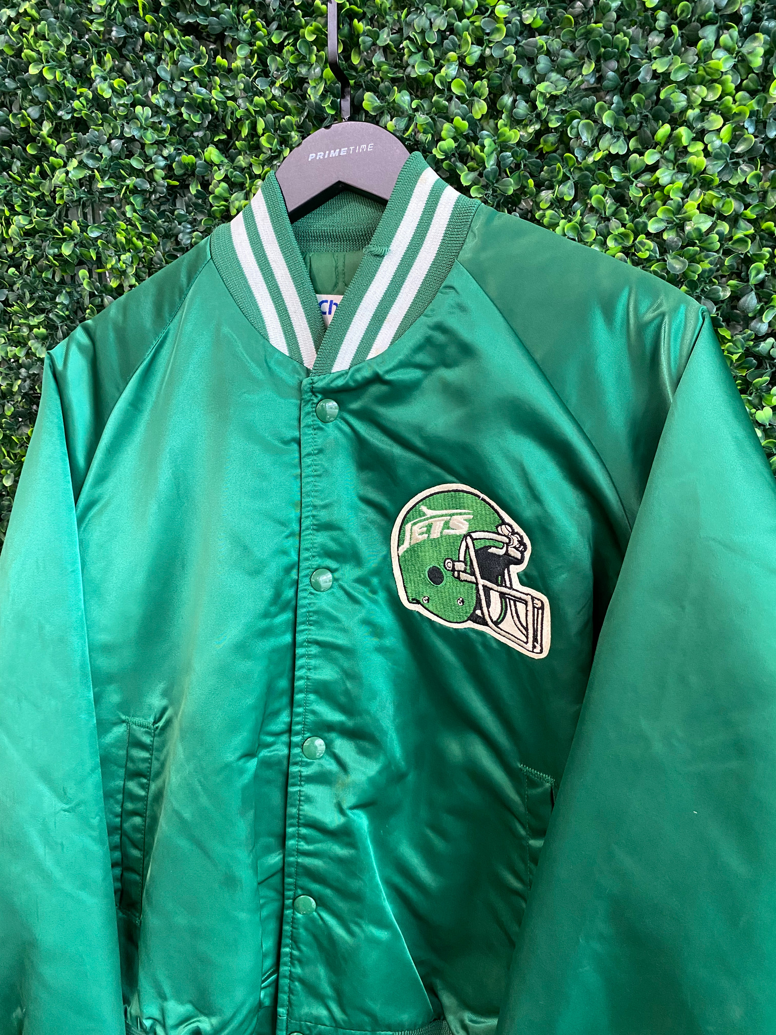 VINTAGE NY JETS CHALKLINE SATIN JACKET Primetime