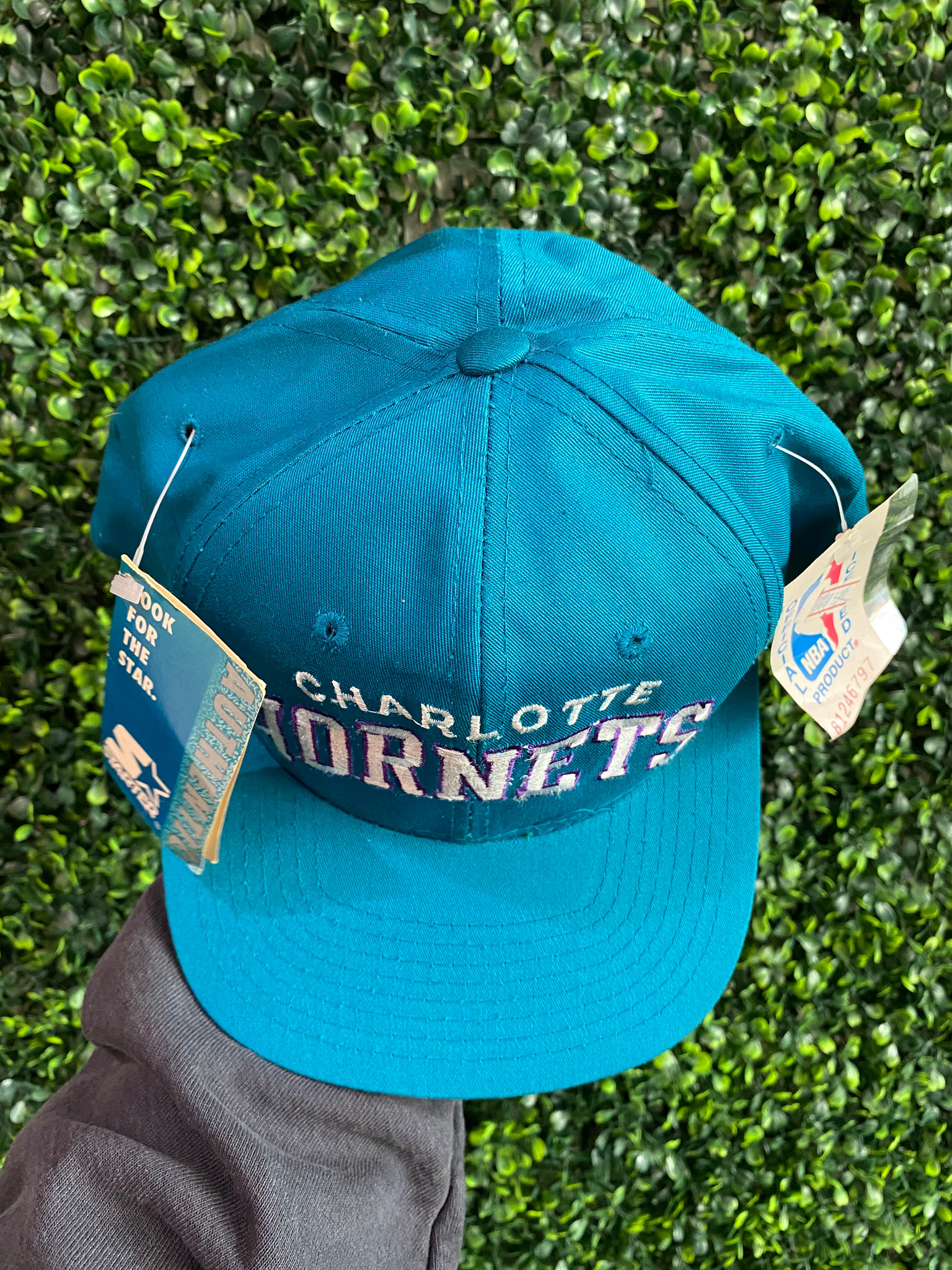 Charlotte Hornets Vintage 90s Starter Snapback Hat NBA 