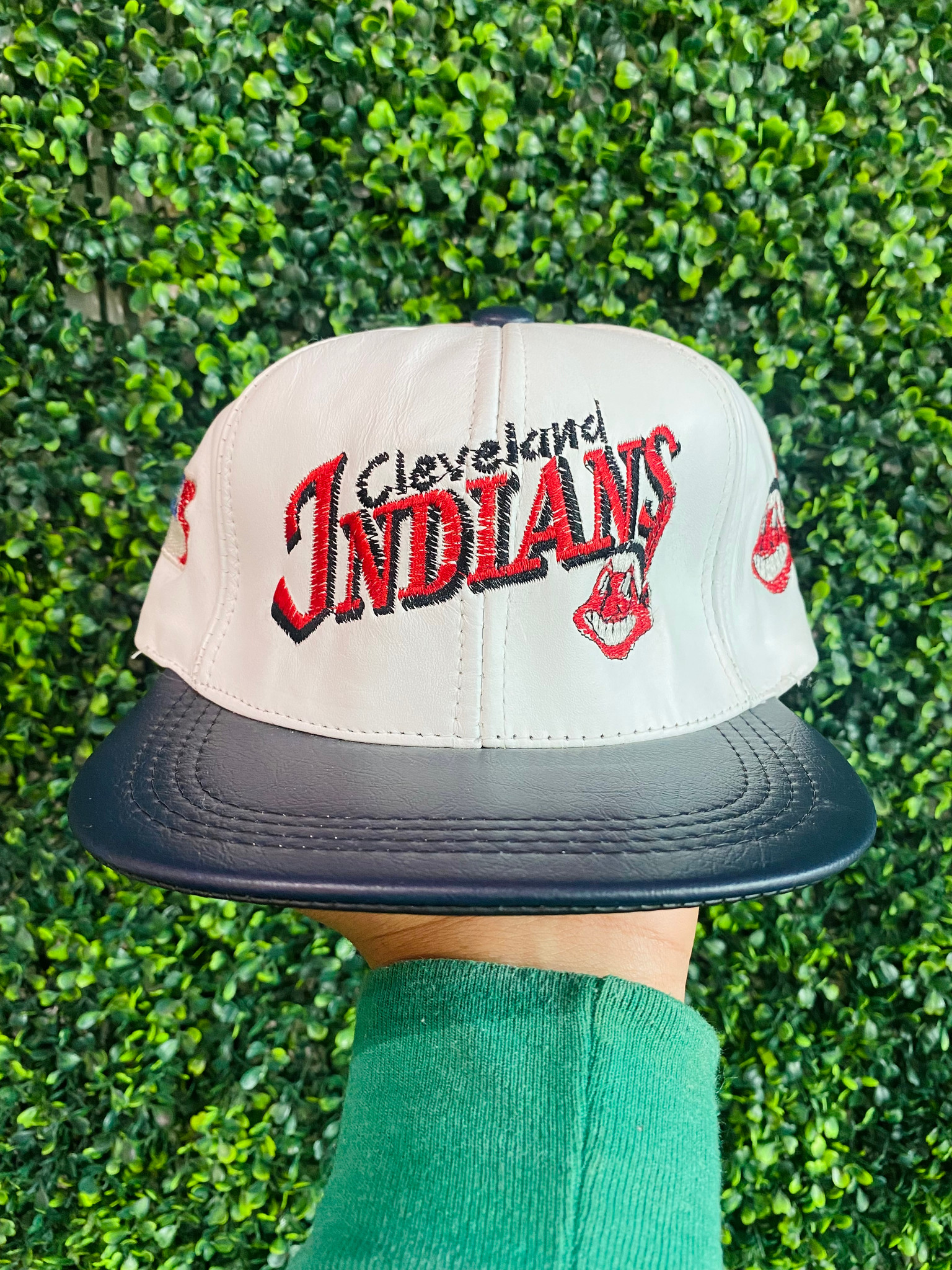 Cleveland Baseball Indians Embossed Premium Brown Leather Front