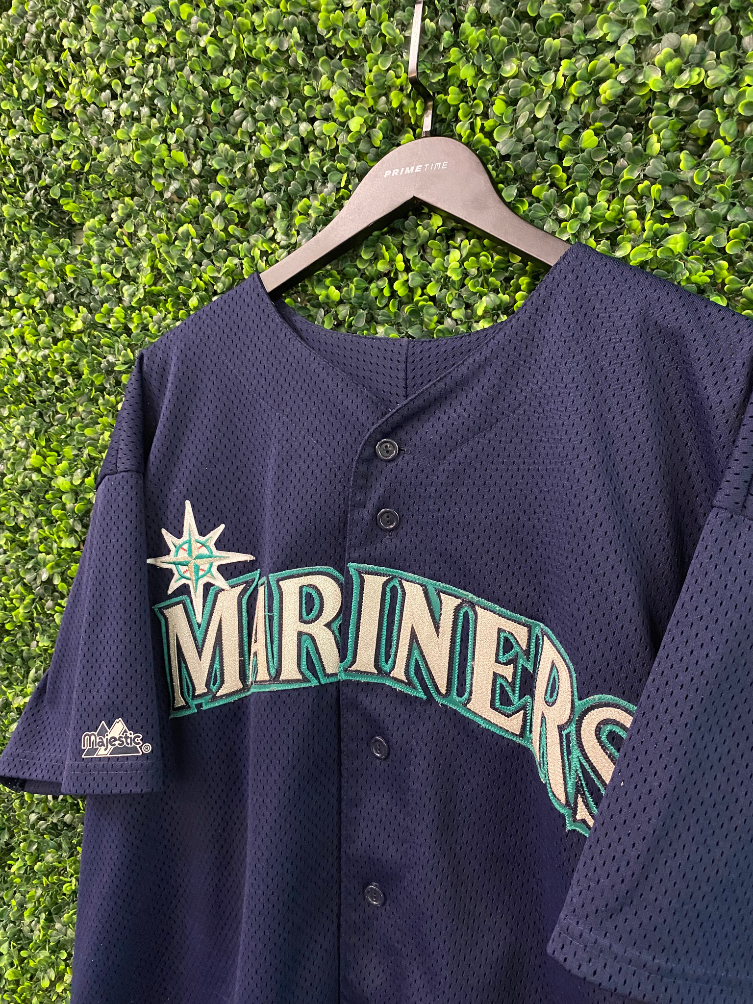 MAJESTIC  JOHN OLERUD Seattle Mariners 2001 Throwback Baseball Jersey