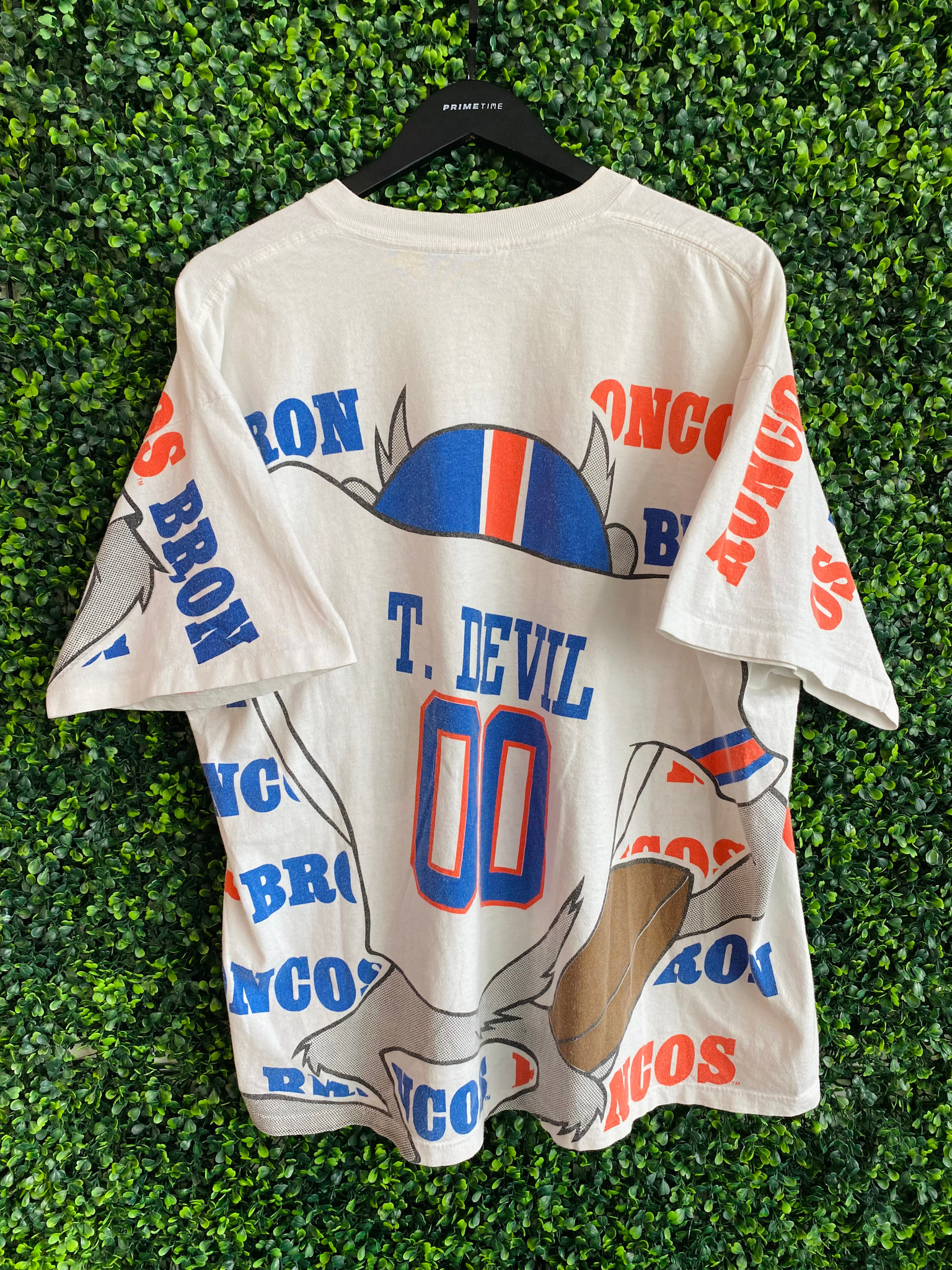 VINTAGE 1992 BRONCOS AOP TAZ TEE - Primetime