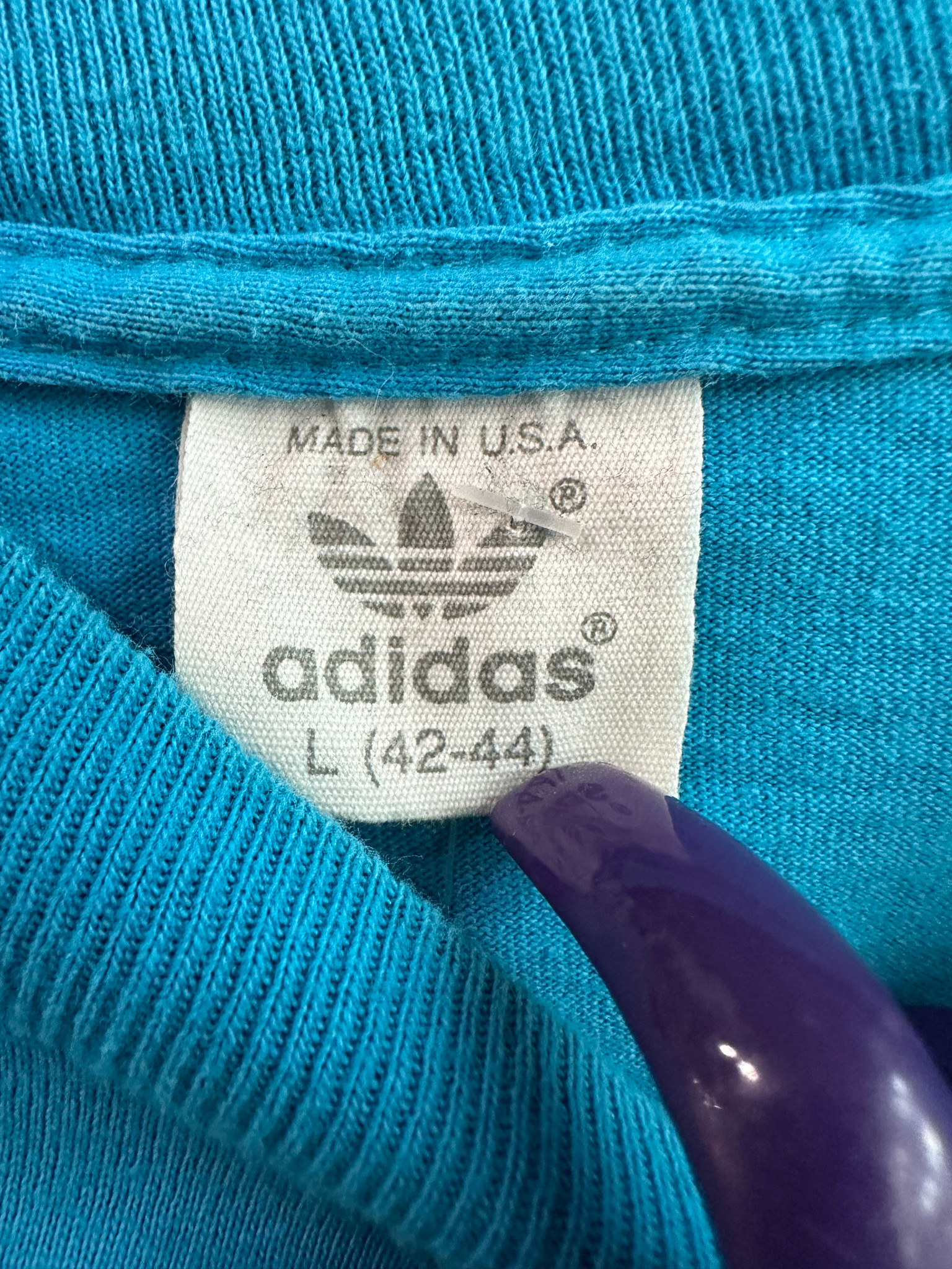VINTAGE ADIDAS WORLD CUP SOCCER PLAYER TEE GRAPHIC AQUA