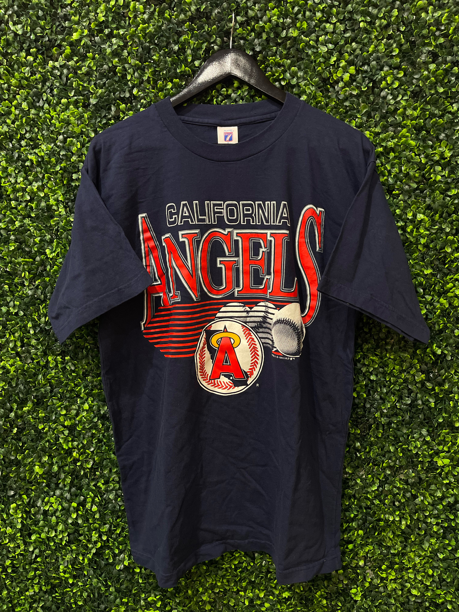 California Angels MLB Blue Vintage Style Logo T-Shirt Men's SMALL
