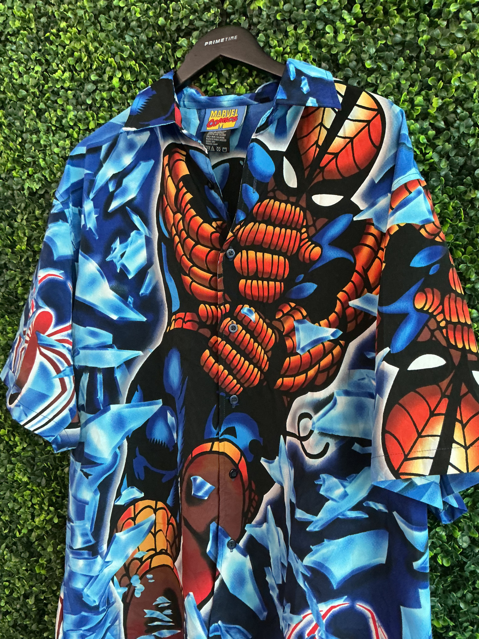 VINTAGE 2001 MARVEL COMICS SPIDERMAN BUTTON UP SHIRT - Primetime
