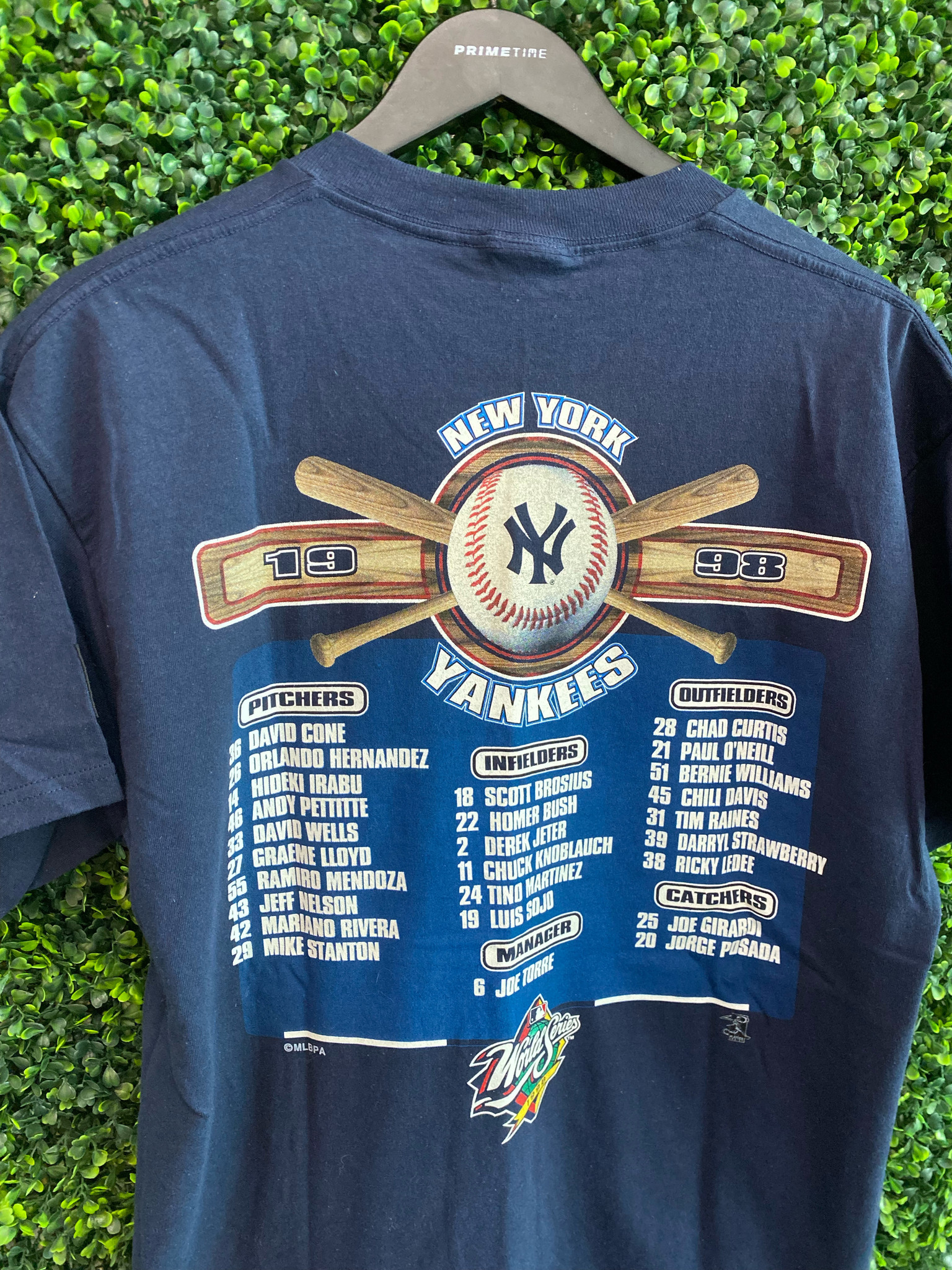 VINTAGE NY YANKEES 1998 WORLD SERIES CHAMPIONS CLUBHOUSE TEE - Primetime