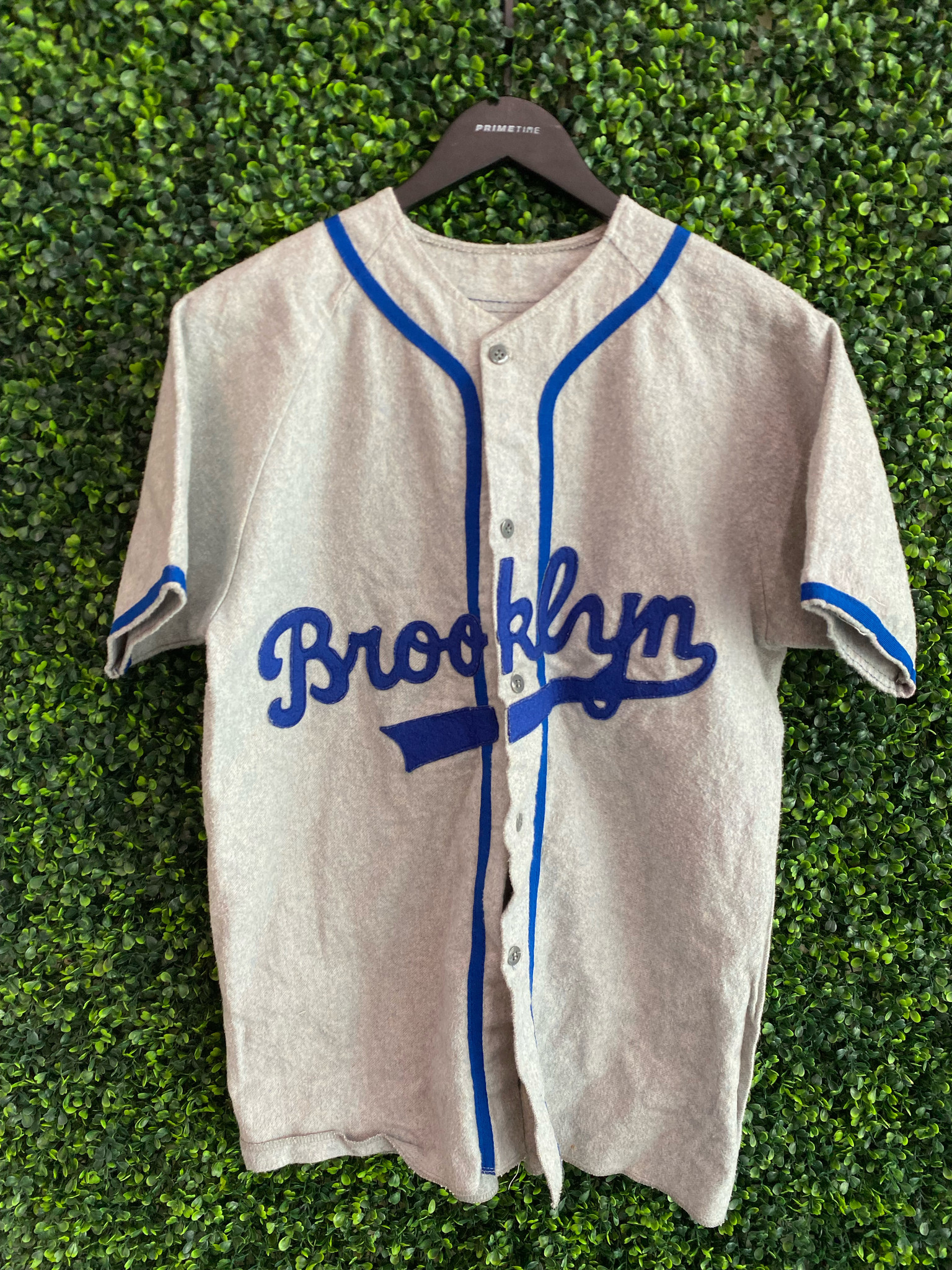 vintage rare brooklyn dodgers medallion pinstripe baseball jersey xl euc