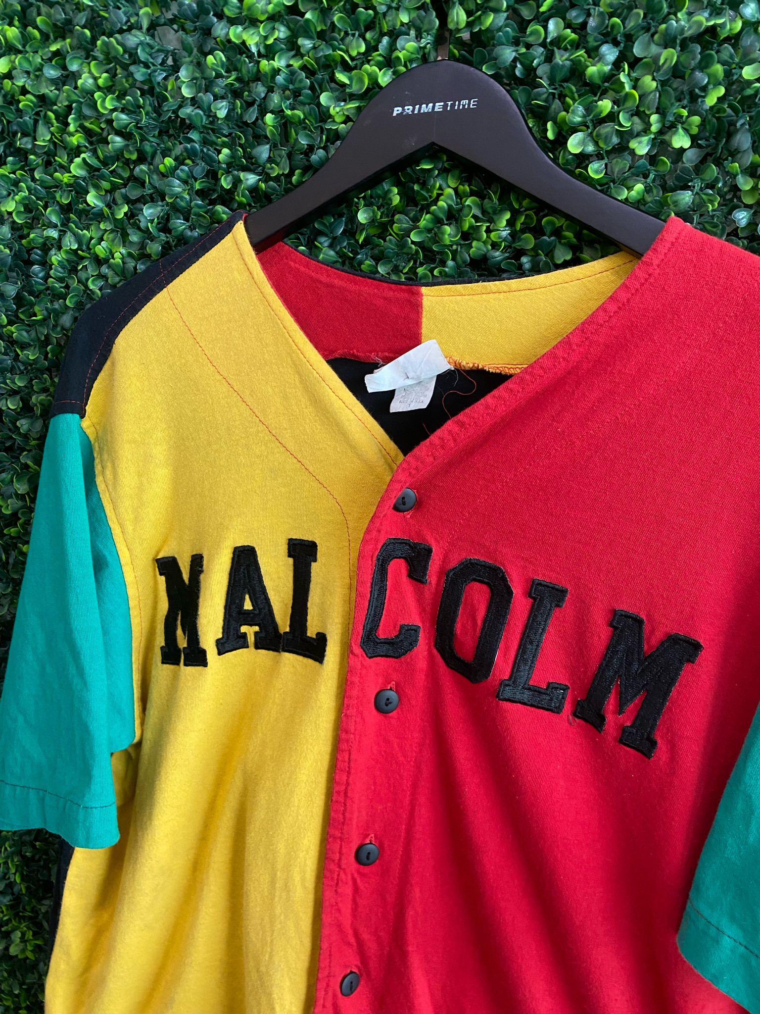 Malcolm X Blue and Red Baseball Jersey