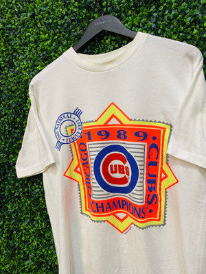 VINTAGE 1989 CHICAGO CUBS NL CHAMPS NUTMEG TEE