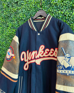 VINTAGE JEFF HAMILTON NY YANKEES LEATHER/WOOL COAT - Primetime