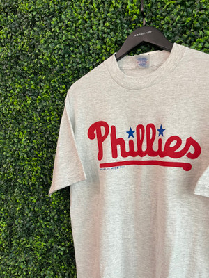 DEADSTOCK VINTAGE PHILADELPHIA PHILLIES GREY TRENCH ULTRA TEE