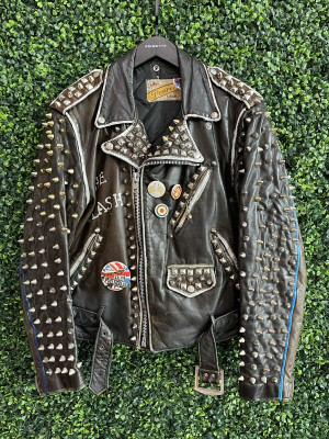 VINTAGE SCHOTT PERFECTO SPIKED PUNK LEATHER JACKET