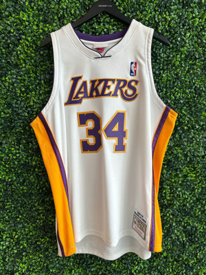 SHAQUILLE O NEAL LOS ANGELES LAKERS MITCHELL & NESS AUTHENTIC JERSEY